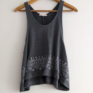 Truly Madly Deeply Gray Boho Tank Top Size M